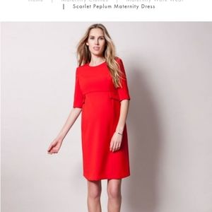 Seraphine Maternity Scarlet Peplum Dress
